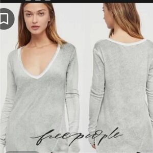 Free People Long Beach Tee In Sage Green